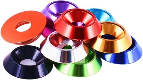 cup washer,countersunk washers, 1Pcs M8 M10 M12 Aluminum Colorful Countersunk Umbrella Flat Head Screw Concave Conical Decorative Groove Washer Gasket (Size : M12, Color : Wine RED_1PCS)(GOLD COLOR-1P in Saudi Arabia