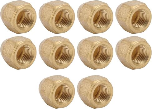 1/4 Inch Brass Nut for Copper Pipe 10 Pcs Air Conditioning Fuel Line Fittings with 150 PSI Max Pressure -65℉ to 250℉ Temperature Range in Saudi Arabia