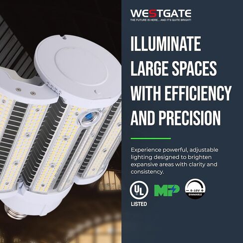 180 Degree Flat HID Corn LED Light 5000K - Retrofit Lamp | Cob Bright Bulb | 16500 Max Lumens | 50,000 Hours | Weatherproof | Ideal for Outdoor & Indoor | Warehouse | Street Area Use - 75/97/110W in Saudi Arabia