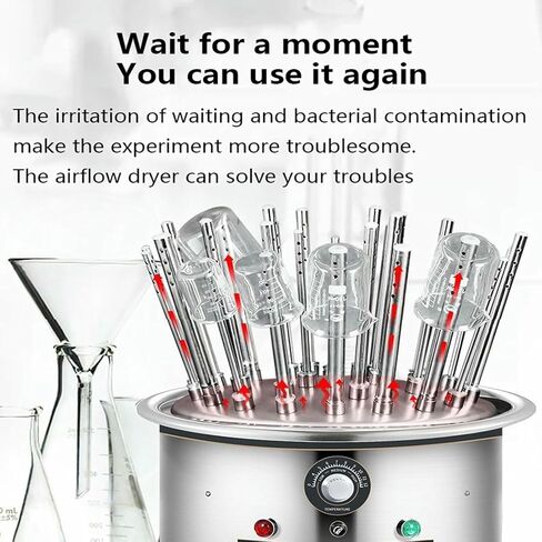 Countertop Laboratory Draining Dryer Stand,Stainless Steel Electric Lab Drying Rack Airflow Dryer Drying Time 8~10min for Lab Glassware and Bottles in Saudi Arabia