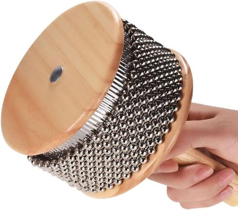 Matybobe Wooden Cabasa Percussion Musical Musical chain chain و Cylinder Pop Pop Shaker for Classroom Band متوسطة الحجم in Saudi Arabia
