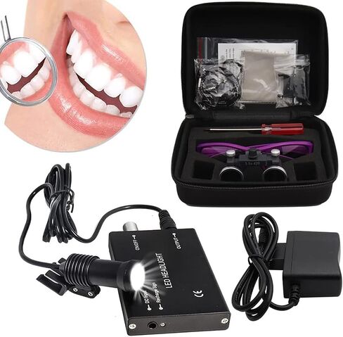 Surgical Medical Binocular Loupes, 2.5X/3.5X Head-Mounted LED Light Dental Magnifying Glass, Used in Orthopedics, Microsurgery, Surgery, Oral Surgery in Saudi Arabia