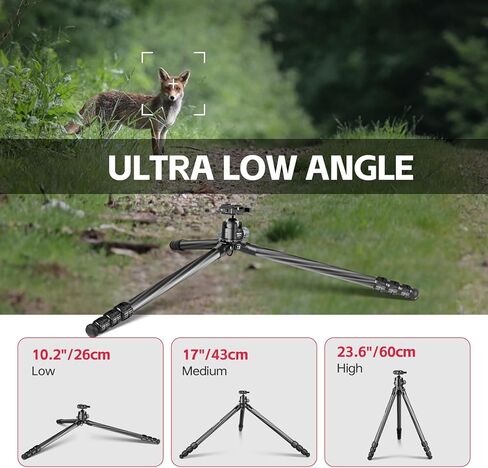 Manbily Carbon Fiber Tripod for Hunting, Shooting and Outdoors, 32mm Tube, Max. Load 44lbs/20kg- No Ball Head in Saudi Arabia