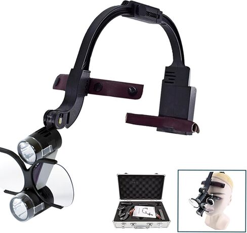 Head-Mounted Dental Loupes, Binocular Dental Loupes Surgical Magnifier with LED HeadLamp 3.5X Magnification, Dentist Surgical Lab Equipment Magnifier in Saudi Arabia