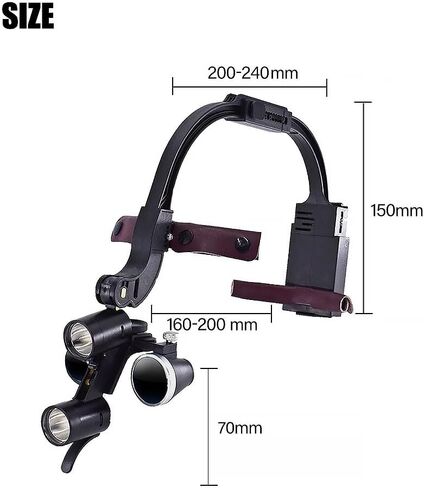 Head-Mounted Dental Loupes, Binocular Dental Loupes Surgical Magnifier with LED HeadLamp 3.5X Magnification, Dentist Surgical Lab Equipment Magnifier in Saudi Arabia