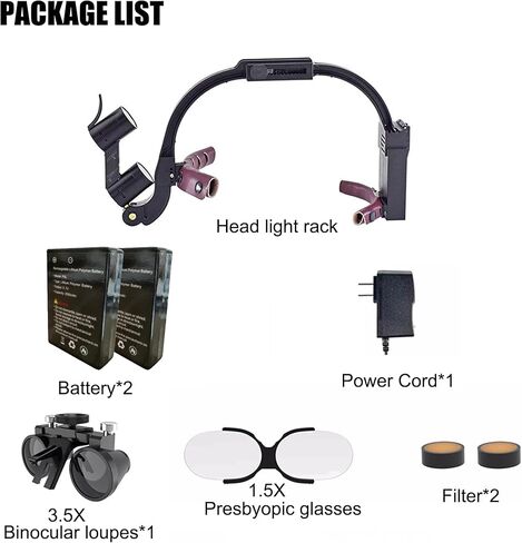 Head-Mounted Dental Loupes, Binocular Dental Loupes Surgical Magnifier with LED HeadLamp 3.5X Magnification, Dentist Surgical Lab Equipment Magnifier in Saudi Arabia