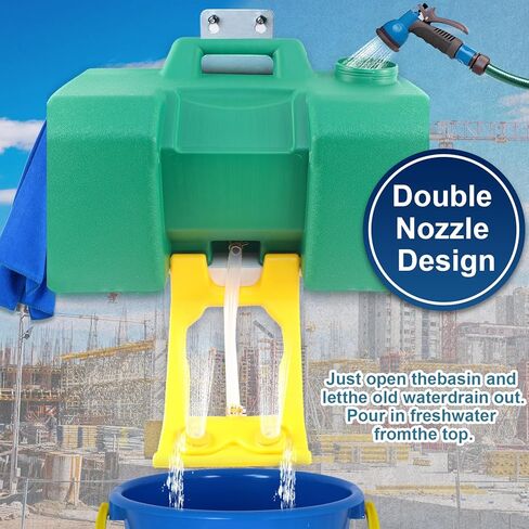 8 Gallon Eye Wash Station, Portable Eyewash Station OSHA-Approved, Wall Mounted Emergency Eyewash Station Kit with Dual Spray, First Aid Eye Wash Station for Factories, Laboratories(Green) in Saudi Arabia