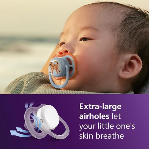 Philips Avent Ultra Air Pacifier - 4 x Light, Breathable Baby Pacifiers for Babies Aged 0-6 Months, BPA Free with Sterilizer Carry Case (Model SCF085/49) in Saudi Arabia