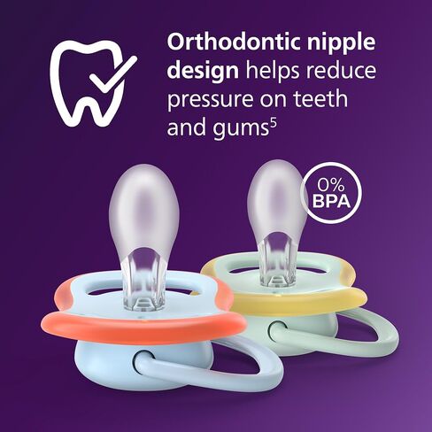 Philips Avent Ultra Air Pacifier - 4 x Light, Breathable Baby Pacifiers for Babies Aged 0-6 Months, BPA Free with Sterilizer Carry Case (Model SCF085/49) in Saudi Arabia