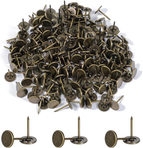 200 PCS قابلة لإعادة الاستخدام للخدمة الثقيلة مسطحة الدفع دبابيس المفروشات إبهام اللمسات البرونزية على الطراز الطراز المفروش in Kuwait