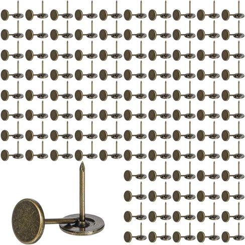 200 PCS قابلة لإعادة الاستخدام للخدمة الثقيلة مسطحة الدفع دبابيس المفروشات إبهام اللمسات البرونزية على الطراز الطراز المفروش in Kuwait