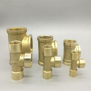 Qinlu-Brass Connector Hose Fitting Brass Pipe Plumbing Fitting 1/8" 1/4" 3/8" 1/2" 3/4" 1" Female Threaded 3 Way Tee T Adapter Coupler Connector, corrosion resistance(3/4") in Saudi Arabia