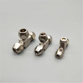 تركيب موصل Qinlu-brass تركيب 1pcs 4 6 8 10 12 14 16mm OD Tube Pneumatic Modtings Brass T-Type Type Ferrule Tube Tube Contractor ، مقاومة التآكل (أنبوب OD 10 8 10 مم) in Kuwait