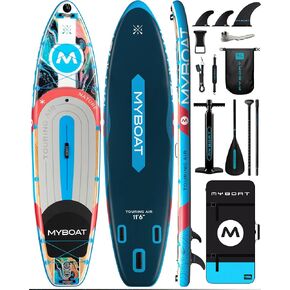 MyBoat 11'6 "x35" لوحة قابلة للنفخ ، سعة 450 رطلاً ، مستقرًا مميزًا لشخصين ، مبتدئين ، عائلة ، مع ملحقات SUP ، مضخة مزدوجة ، 3 زعنفة الإزالة ، حقيبة محمولة ، حقيبة جافة ، مقود أمان in Kuwait