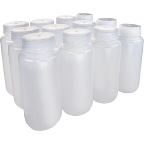 EISCO - 500mL Wide Mouth LDPE Reagent Bottles with Polypropylene Caps, Pack of 12, Non-Sterile, Translucent Laboratory Containers, -100 to 80°C Temperature Range in Saudi Arabia
