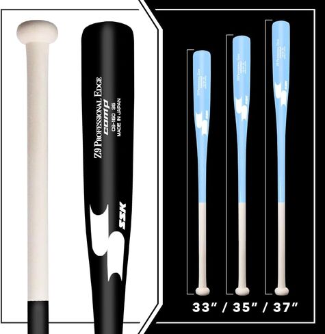 SSK Z9 Professional Edge Comp Compans Wood Fungo Bat 33 "35" 37 " - البيسبول والكرة اللينة - 22+ ألوان - ضمان 60 يومًا (37" ، طبيعي/غابات/أبيض) in Saudi Arabia