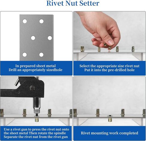 مجموعة أدوات الأدوات الصامتة ، مجموعة أدوات Rivnut ، 500pcs مجموعة الجوز المريفي (M3/M4/M5/M6/M8) مجموعة أدوات Nutsert ， مناسبة للسيارات ، البحرية ، الديكور ، الأثاث ، الصناعة. in Saudi Arabia