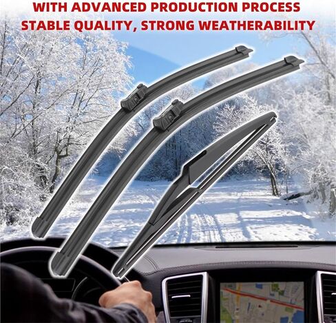 1/2/3/4/6PCS Car Wiper Fit For 500 312 2007-2017 Front Rear Wiper Blades Brushes Accessories 2011 2012 2013 2014 2015 2016(Rear Wiper) in Saudi Arabia