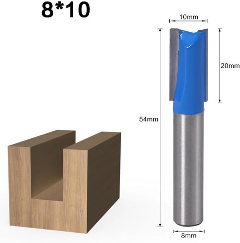 8mm Shank Straight Bit Set Carpenter Milling Cutter 6/8/10/12/14/18/20mm Cutting Diameter 1pcs(14mm) in Kuwait