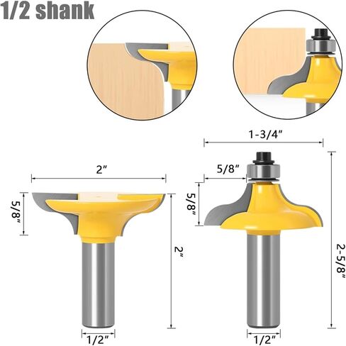 2Pcs 1/2" 12mm Shank Bit(8mm Shank) in Saudi Arabia