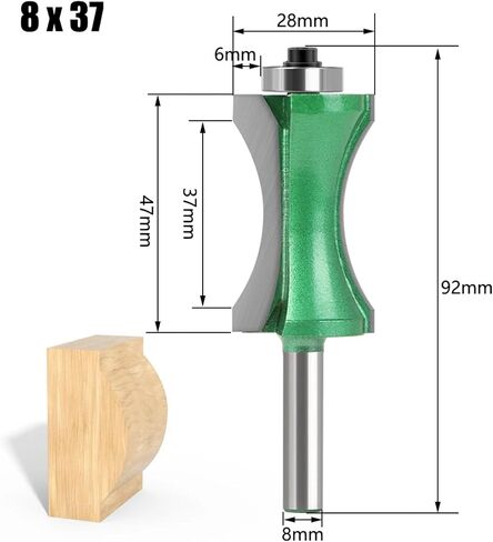 1pcs 8mm Shank Half Round Bit Convex Edging Bits(8X23) in Kuwait