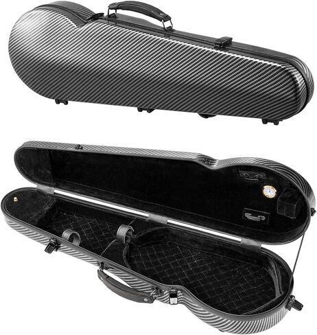 VEVOR 4/4 Full Size Violin Case, Built-in Hygrometer, Lightweight Portable Travel Carrying Bag, with Plush Lining, Dual Shoulder Straps, Anti-Scratch, Professional Shape, for Violin, Black in Saudi Arabia