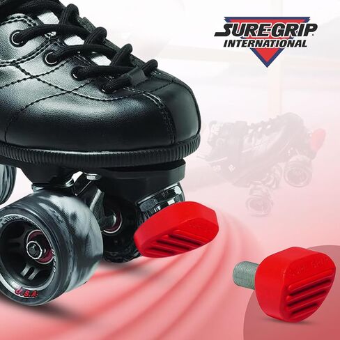 Sure-Grip Mini Gripper Toe Stop Protective Roller Skates Stopper | Slightly Smaller Than The Gripper | 5/8 Skate Accessories & Adjustable Rubber Brake - Sold in Pairs - Made in USA in Saudi Arabia