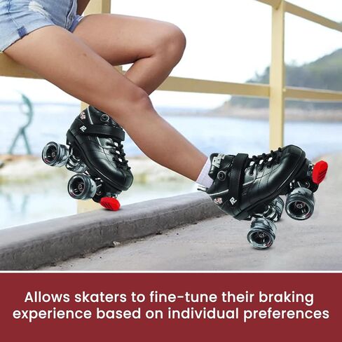 Sure-Grip Mini Gripper Toe Stop Protective Roller Skates Stopper | Slightly Smaller Than The Gripper | 5/8 Skate Accessories & Adjustable Rubber Brake - Sold in Pairs - Made in USA in Saudi Arabia