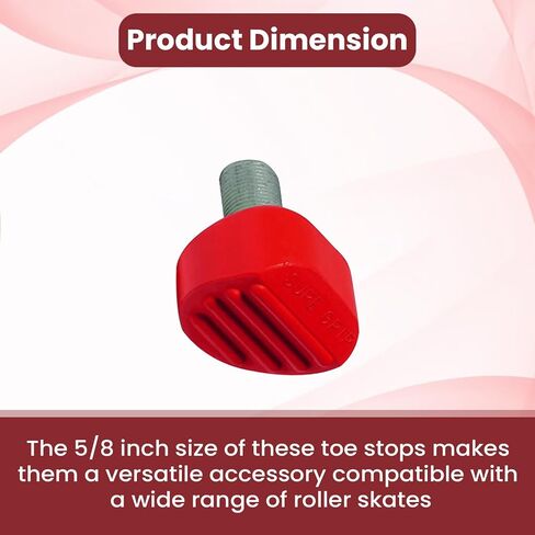 Sure-Grip Mini Gripper Toe Stop Protective Roller Skates Stopper | Slightly Smaller Than The Gripper | 5/8 Skate Accessories & Adjustable Rubber Brake - Sold in Pairs - Made in USA in Saudi Arabia