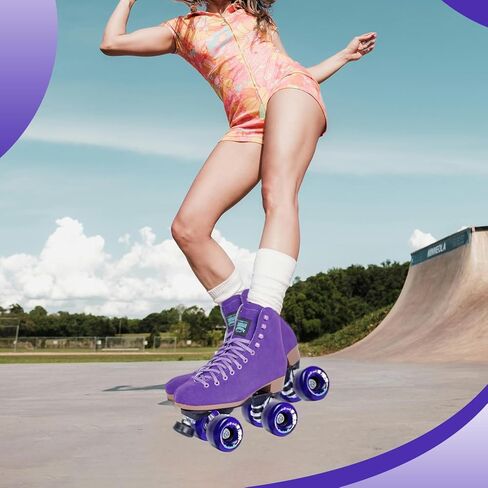 Sure-Grip Boardwalk Wheels - Made Super Hi Rebound Urethane - 78A Durometer - Ideal for Outdoor Skating, Beginner Friendly - Comes in Pack of 8, Purple (65mm D X 36mm W Size) in Saudi Arabia