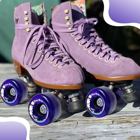 Sure-Grip Boardwalk Wheels - Made Super Hi Rebound Urethane - 78A Durometer - Ideal for Outdoor Skating, Beginner Friendly - Comes in Pack of 8, Purple (65mm D X 36mm W Size) in Saudi Arabia