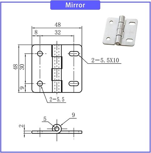 304 Stainless Steel Round Hole Waist Shaped Hole Hinge 1Pcs(XG02-013-2-1) in Kuwait