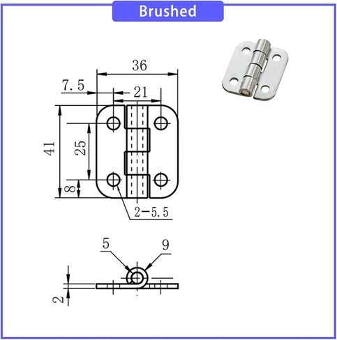 304 Stainless Steel Round Hole Waist Shaped Hole Hinge 1Pcs(XG02-013-2-1) in Kuwait