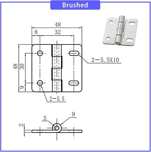 304 Stainless Steel Round Hole Waist Shaped Hole Hinge 1Pcs(XG02-013-2-1) in Kuwait