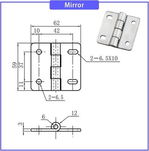 304 Stainless Steel Round Hole Waist Shaped Hole Hinge 1Pcs(XG02-013-2-1) in Kuwait