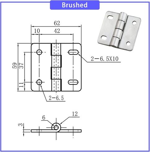 304 Stainless Steel Round Hole Waist Shaped Hole Hinge 1Pcs(XG02-013-2-1) in Kuwait