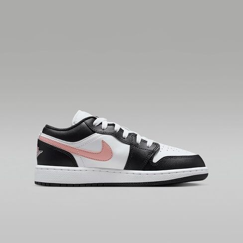 Air Jordan 1 Low Big Kids' Shoes (White/Black/Rust Pink) in Saudi Arabia
