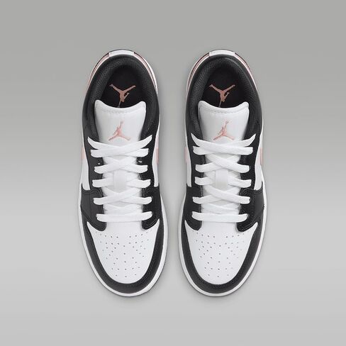 Air Jordan 1 Low Big Kids' Shoes (White/Black/Rust Pink) in Saudi Arabia
