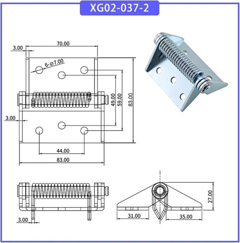 Cabinet Door Hinge Large Spring Self Closing Reset Heavy-Duty 1Pcs(XG02-037-2-Iron) in Saudi Arabia