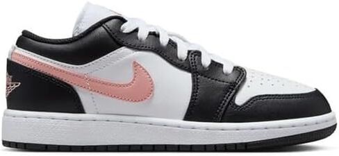 Air Jordan 1 Low Big Kids' Shoes (White/Black/Rust Pink) in Saudi Arabia