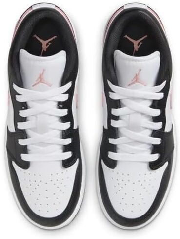 Air Jordan 1 Low Big Kids' Shoes (White/Black/Rust Pink) in Saudi Arabia