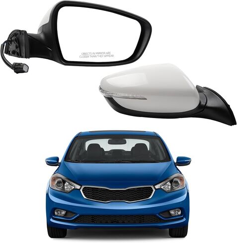 Dasbecan Passenger Side Mirror Black Compatible with 2014 2015 2016 Kia Forte Right Side Rear View Mirror With Manual Folding,Heated,Power Glass Replace# 87620A7200 KI1321181(5 Pins) in Saudi Arabia