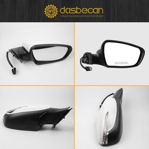 Dasbecan Passenger Side Mirror Black Compatible with 2014 2015 2016 Kia Forte Right Side Rear View Mirror With Manual Folding,Heated,Power Glass Replace# 87620A7200 KI1321181(5 Pins) in Saudi Arabia
