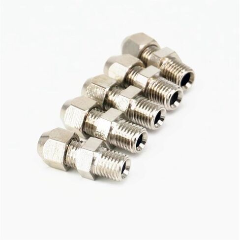 توصيل موصل Qinlu-brass تركيب 5pcs M5 M6 M8 ذكر إلى 4 مم 6 مم من النحاس المطلي بالنيكل المطلي بالضغط النحاسي ، مقاومة التآكل (M6x1.0 ، تناسب أنبوب OD 4MM) in Saudi Arabia