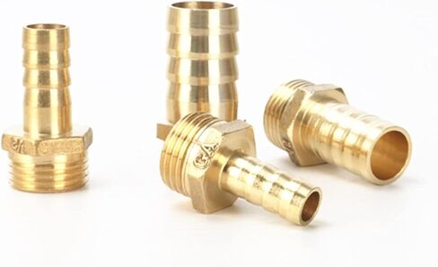 موصل Qinlu-brass خرطوم تركيب أنبوب النحاس النحاس 4 ملم -19 مم خرطوم بربا ذيل 1/8 "1/4" 1/2 "3/8" BSP Male Male Coint Coint Adapter ، مقاومة التآكل (14 مم ، 3/8 ") in Saudi Arabia