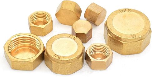 Qinlu-Brass Connector Hose Fitting 1/8" 1/4" 3/8" 1/2" 3/4" Thread Brass Pipe Hex Head Brass End Cap Plug Fitting Coupler Connector Adapter, corrosion resistance(Internal thread,1") in Saudi Arabia