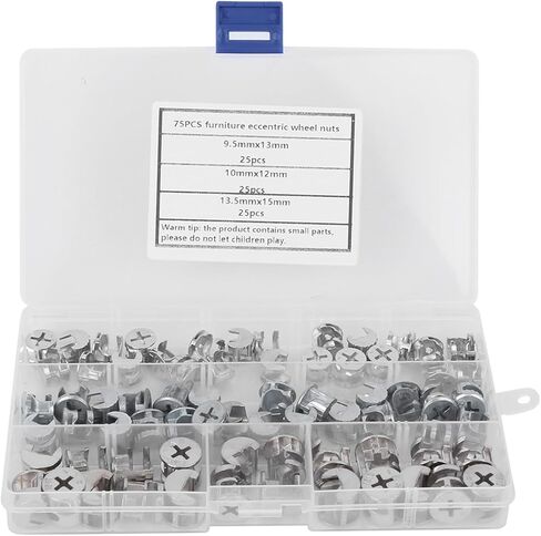 و sturdy 75pcs Cam Nut Furniture Nut Grheric Nut Set 3 in 1 Connector Hardware Tools for Panel and Office Furniture in Saudi Arabia