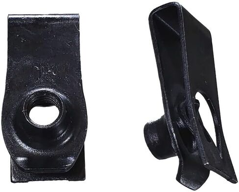 Sherco-Auto Black Short Extruded U Nuts - 8-1.25 MM Screw Size - .8 MM - 4 MM Panel - 25 Pack in Saudi Arabia