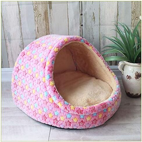 Pet Nest Pet Dog House Soft Cozy Pet Sleeping Bed Small Medium Dogs Cats Foldable Removable Puppy Nest Portable Kennel Pet Washable Small Pet Bed(Gray,Large) in Saudi Arabia
