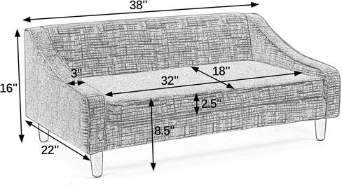 Medium And Large Dog Sofa Modern Dog Sofa Bed Breathable Pet Sofa Orthopedic Dog Bed Washable Pet Sofa With Backrest And Armrests Comfortable Pet Furniture Indoor And Outdoor Use Great For Dogs And Ca in Kuwait